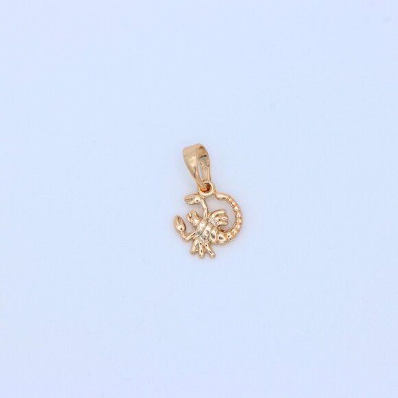 "Rose Gold Scorpio Pendant in Gold Plated Brass Zodiac Charm, XPPT1465 - Picture 11 of 13